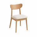 Chaise de salle à manger chêne naturel beige en polyester bouclé 48 x 55 x 78 cm