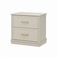 Table de chevet rectangulaire beige en MDF avec 2 tiroirs 50 x 40 x 55 cm