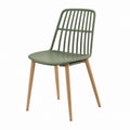 Chaise de salle à manger verte en polypropylène avec pieds en hêtre massif 45 x 52 x 82 cm