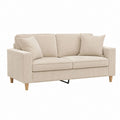 Canapé 2 places beige en velours côtelé polyester 163 x 86 x 84 cm