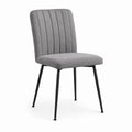 Chaise de salle à manger grise en polyester avec pieds en acier 46 x 55 x 86 cm