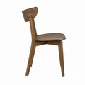 Chaise de salle à manger marron en bois massif avec dossier incurvé 80 cm